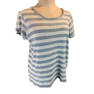 Medium KAIN Label Women's Blue and White Stripe Tshirt Short Sleeve